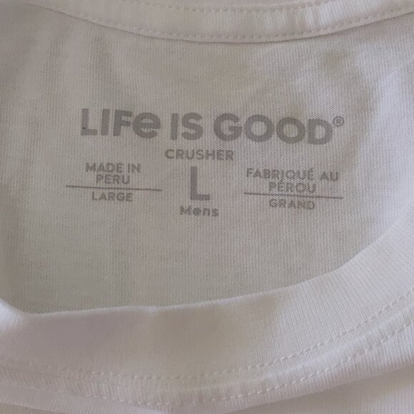 Life Is Good "Take It Easy" White Crusher Tee Men's Med & Large - Picture 8 of 11